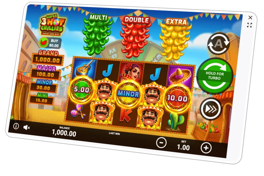 Slot game screen interface