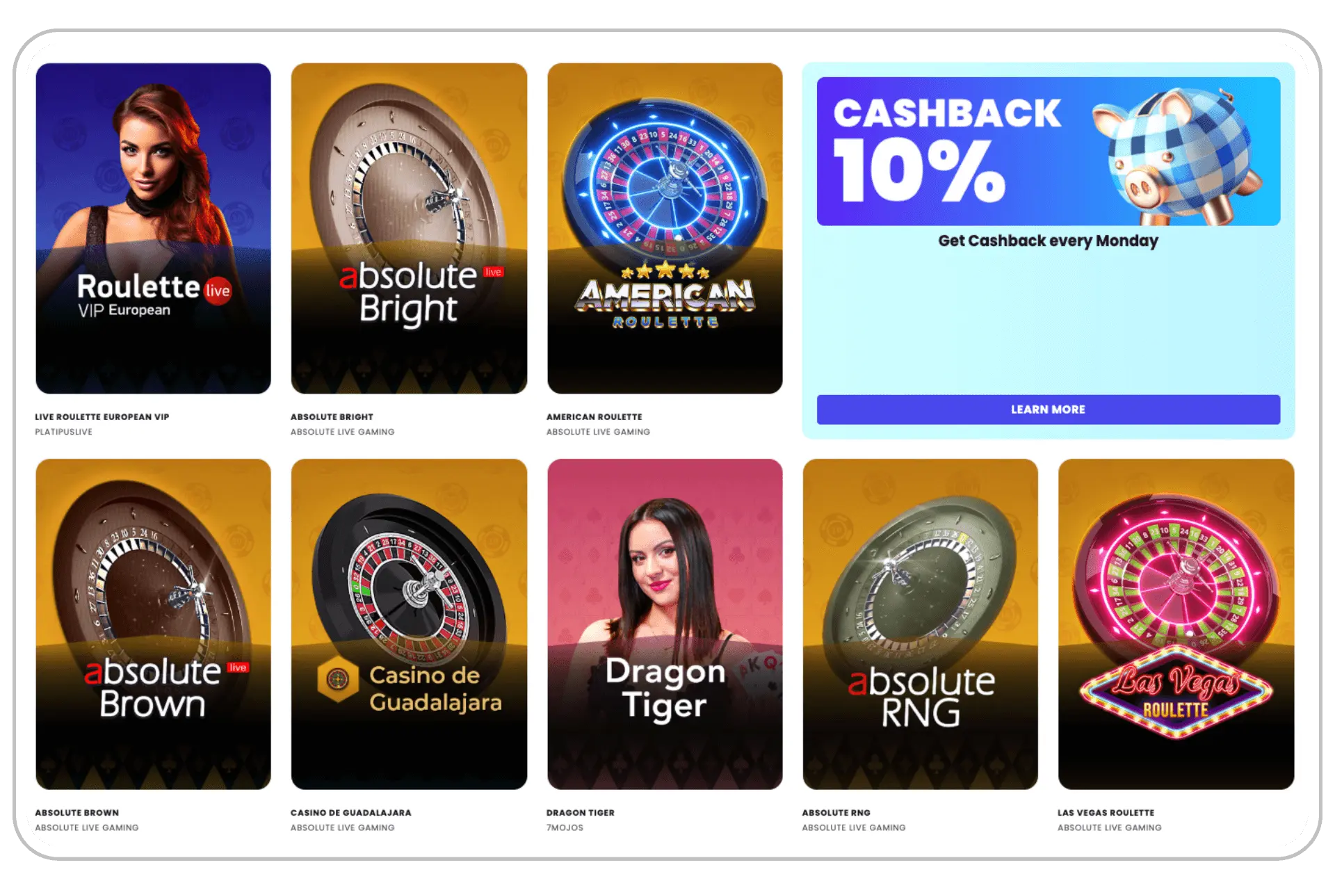 Live games section at Queen Win online casino illustration